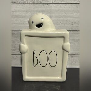 Rae Dunn Cream Ghost with Boo Sign
